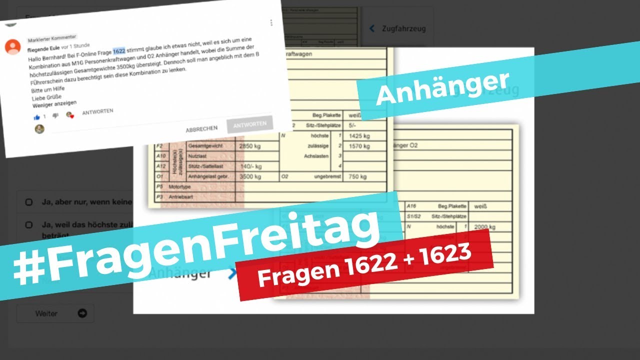 Video zu Frage: Sie wollen diese Fahrzeugkombination mit der Lenkberechtigung der Klasse B lenken. Dürfen Sie das?