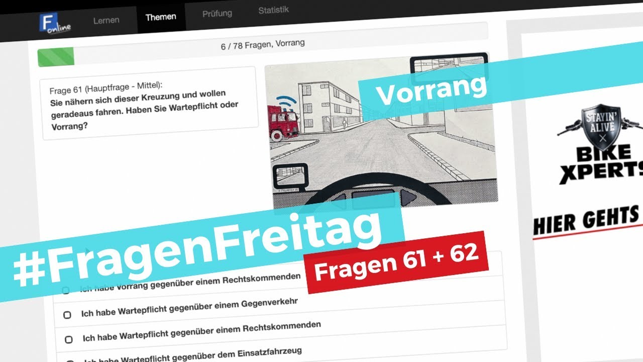 Video zu Frage: Sie nähern sich dieser Kreuzung und wollen geradeaus fahren. Haben Sie Wartepflicht oder Vorrang?